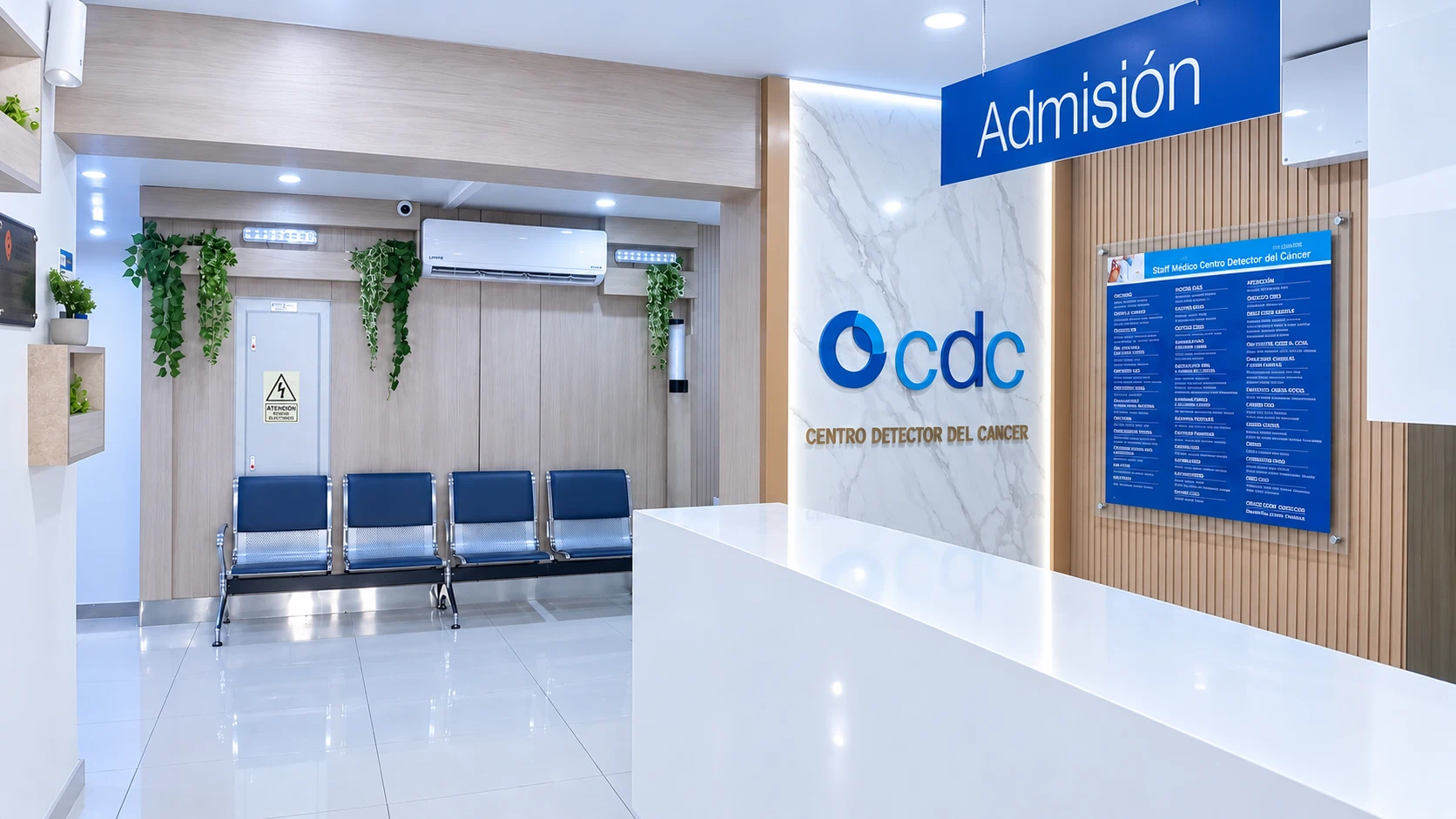 Área de admisión del Centro Detector del Cáncer